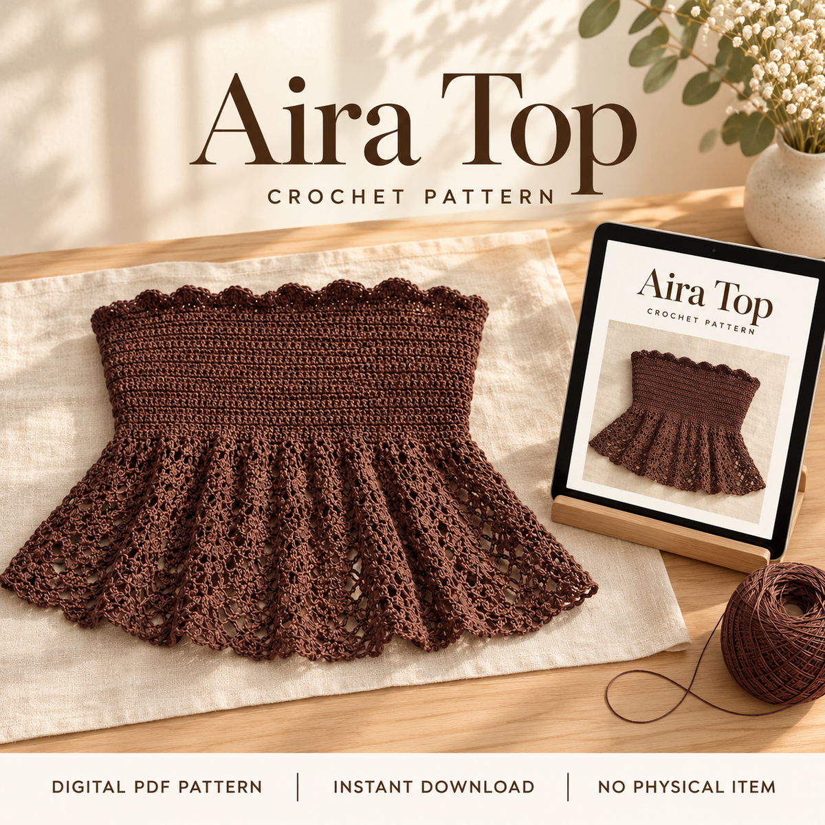 Aira Lace Top Tutorial – Made-to-Measure Crochet Top Pattern PDF