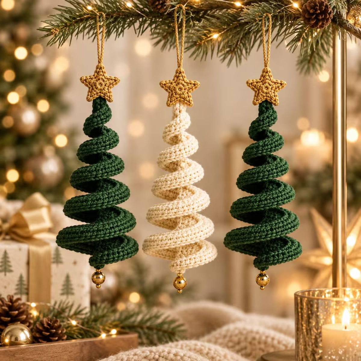 Spiral Crochet Christmas Tree Ornament Pattern PDF