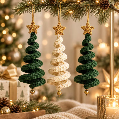 Spiral Crochet Christmas Tree Ornament Pattern PDF