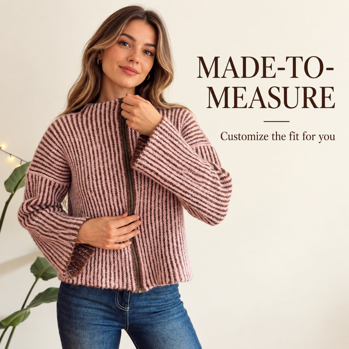 Ribera Zip Up Crochet Sweater Pattern PDF – Ribbed Mock Neck