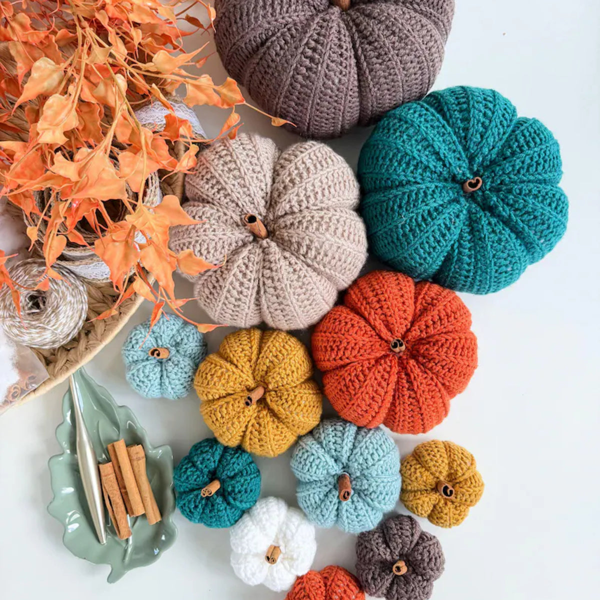 Crochet Pumpkin Pattern PDF – 6 Sizes for Easy Fall Decor