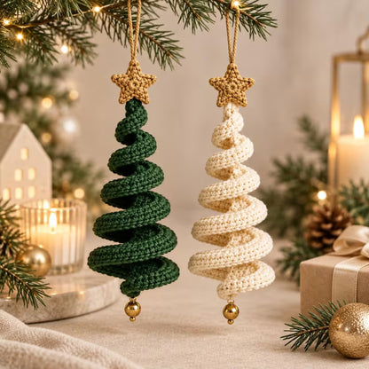 Spiral Crochet Christmas Tree Ornament Pattern PDF