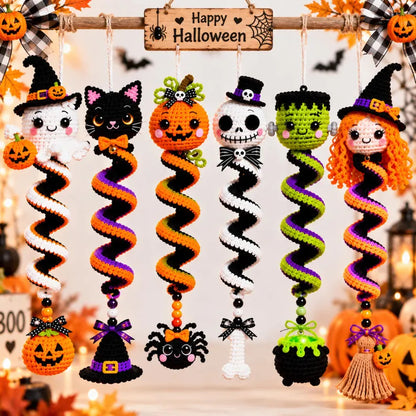 6-in-1 Halloween Spiral Ornament Crochet Pattern Bundle PDF
