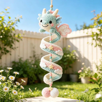 5-in-1 Crochet Spiral Dragon Pattern Bundle – Hanging Dragon PDF