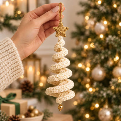 Spiral Crochet Christmas Tree Ornament Pattern PDF
