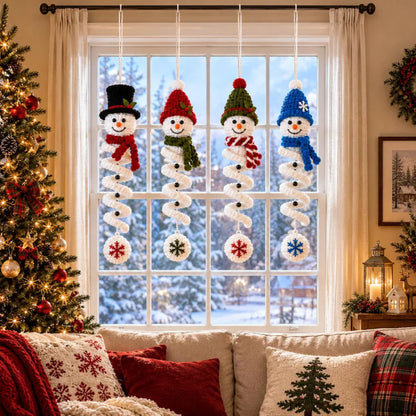 4-in-1 Spiral Snowman Crochet Pattern PDF – Christmas Ornaments