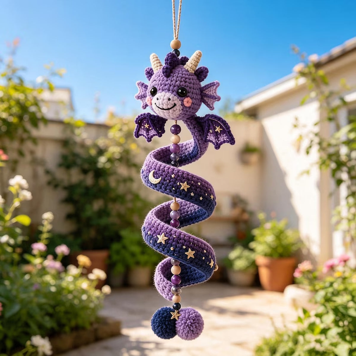 5-in-1 Crochet Spiral Dragon Pattern Bundle – Hanging Dragon PDF