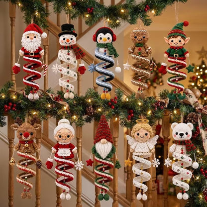 10 Christmas Spiral Ornament Crochet Patterns PDF – Holiday Bundle