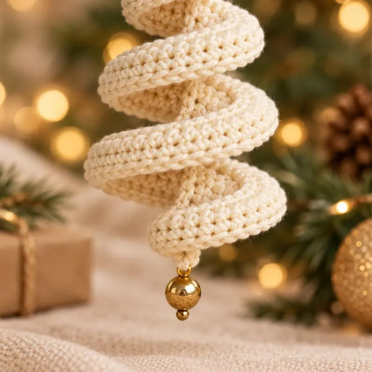 Spiral Crochet Christmas Tree Ornament Pattern PDF