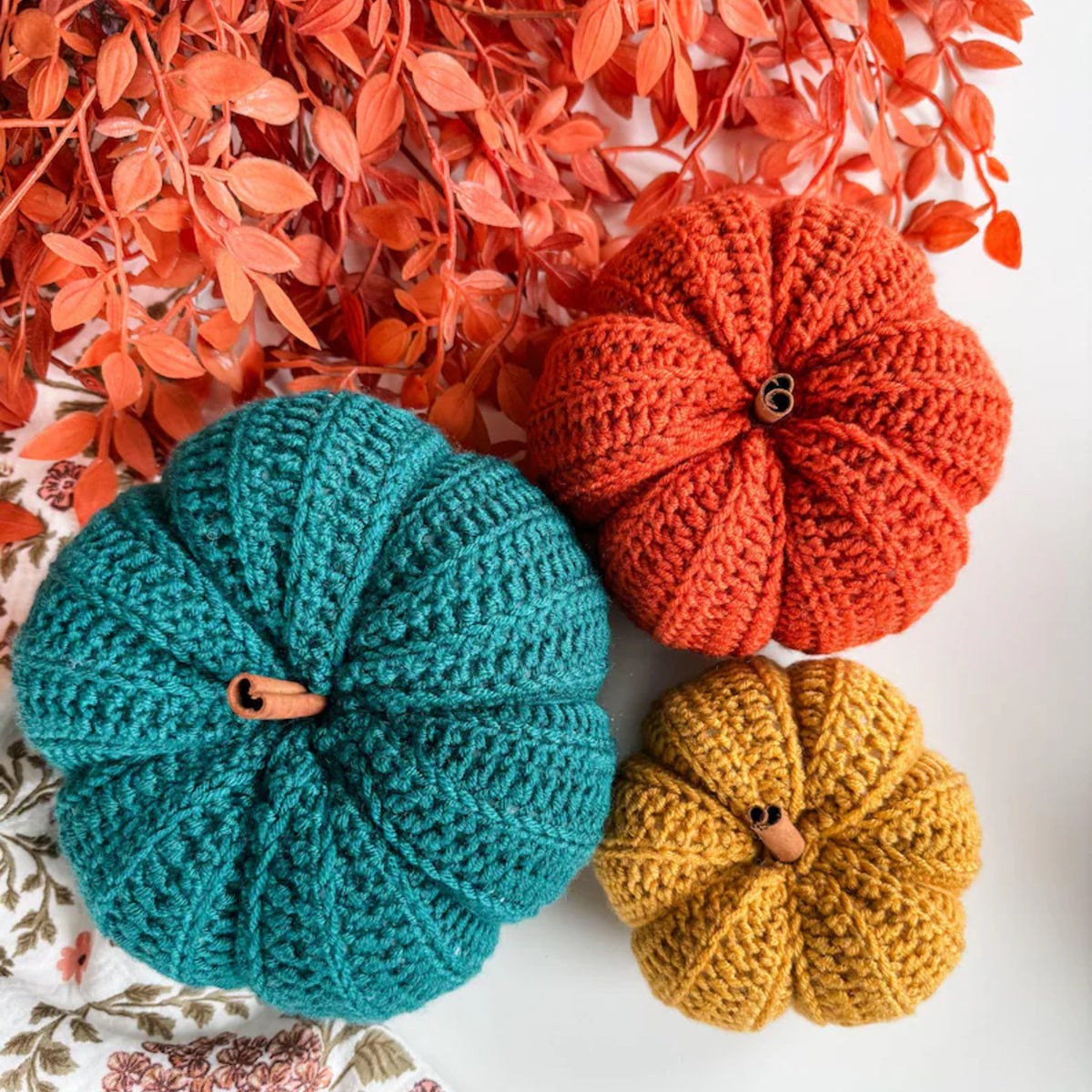 Crochet Pumpkin Pattern PDF – 6 Sizes for Easy Fall Decor