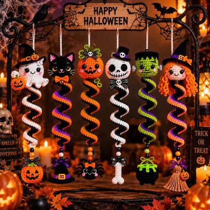 6-in-1 Halloween Spiral Ornament Crochet Pattern Bundle PDF