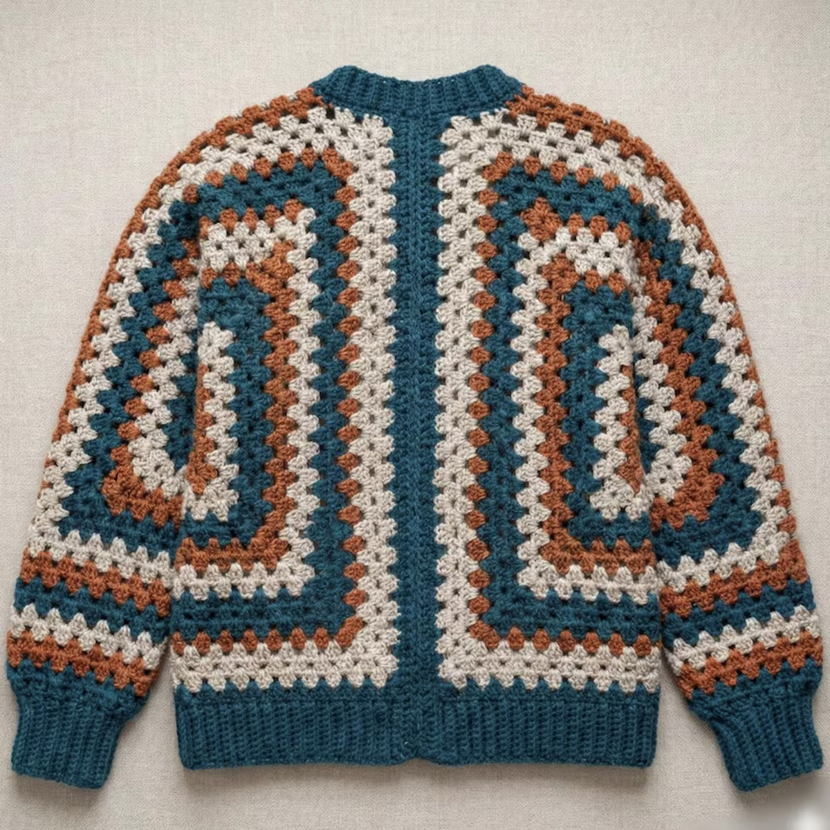 Granny Hexagon Cardigan Crochet Pattern PDF – Adult Sizes XS–5XL