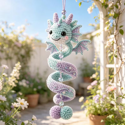 5-in-1 Crochet Spiral Dragon Pattern Bundle – Hanging Dragon PDF