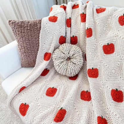 Pumpkin Granny Square Blanket Crochet Pattern PDF – Fall Blanket