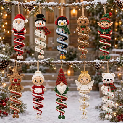 10 Christmas Spiral Ornament Crochet Patterns PDF – Holiday Bundle