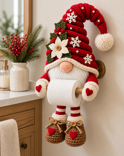 Christmas Gnome Toilet Paper Holder Crochet Pattern PDF