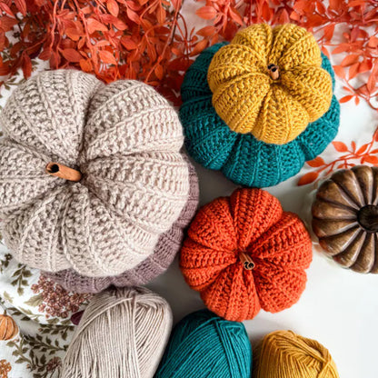 Crochet Pumpkin Pattern PDF – 6 Sizes for Easy Fall Decor
