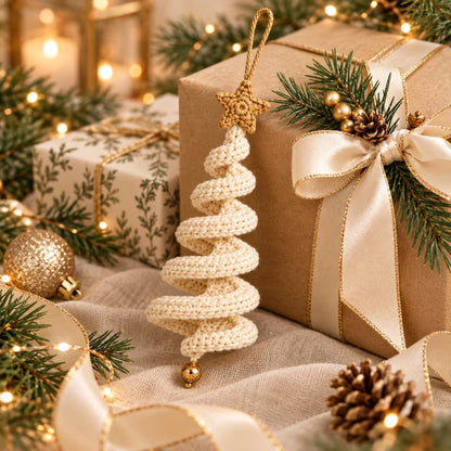 Spiral Crochet Christmas Tree Ornament Pattern PDF