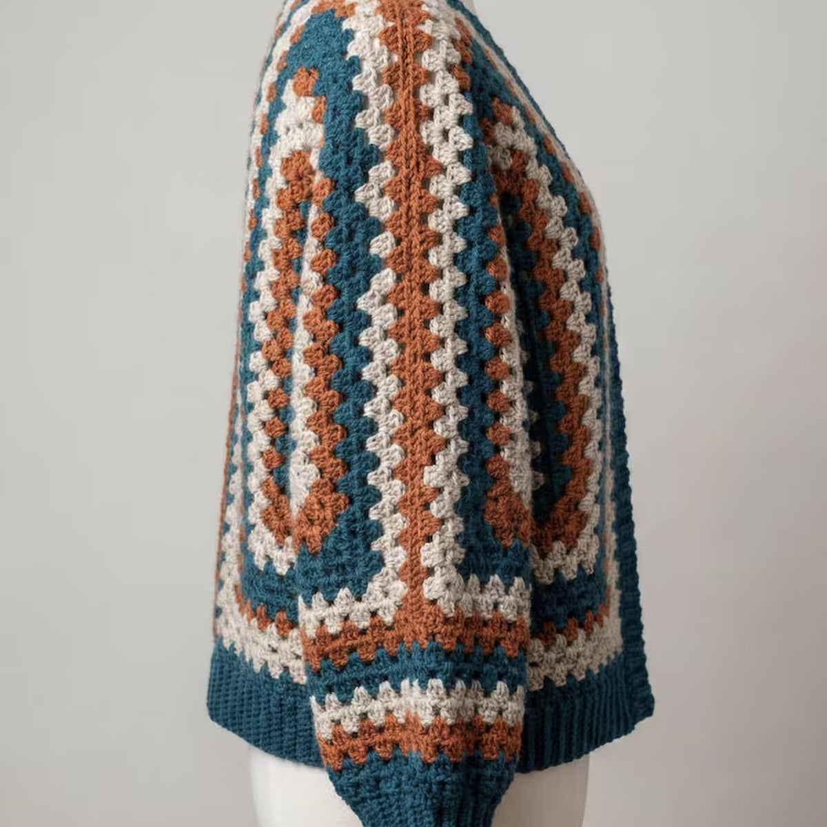 Granny Hexagon Cardigan Crochet Pattern PDF – Adult Sizes XS–5XL
