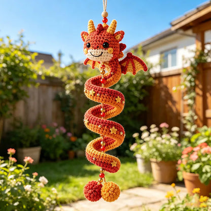 5-in-1 Crochet Spiral Dragon Pattern Bundle – Hanging Dragon PDF