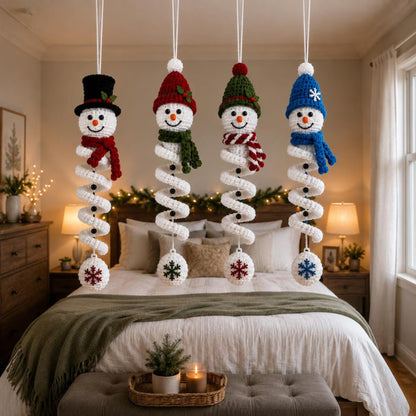 4-in-1 Spiral Snowman Crochet Pattern PDF – Christmas Ornaments