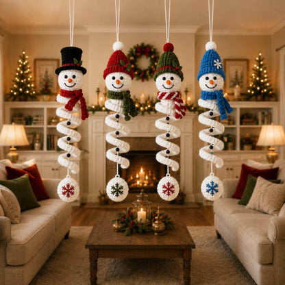 4-in-1 Spiral Snowman Crochet Pattern PDF – Christmas Ornaments