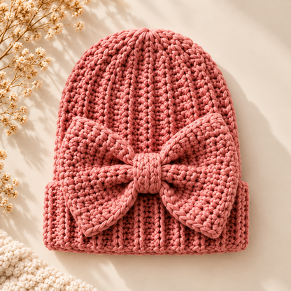 12 Crochet Beanie Patterns Bundle PDF – Chunky, Ribbed, Floral & Bow Hats