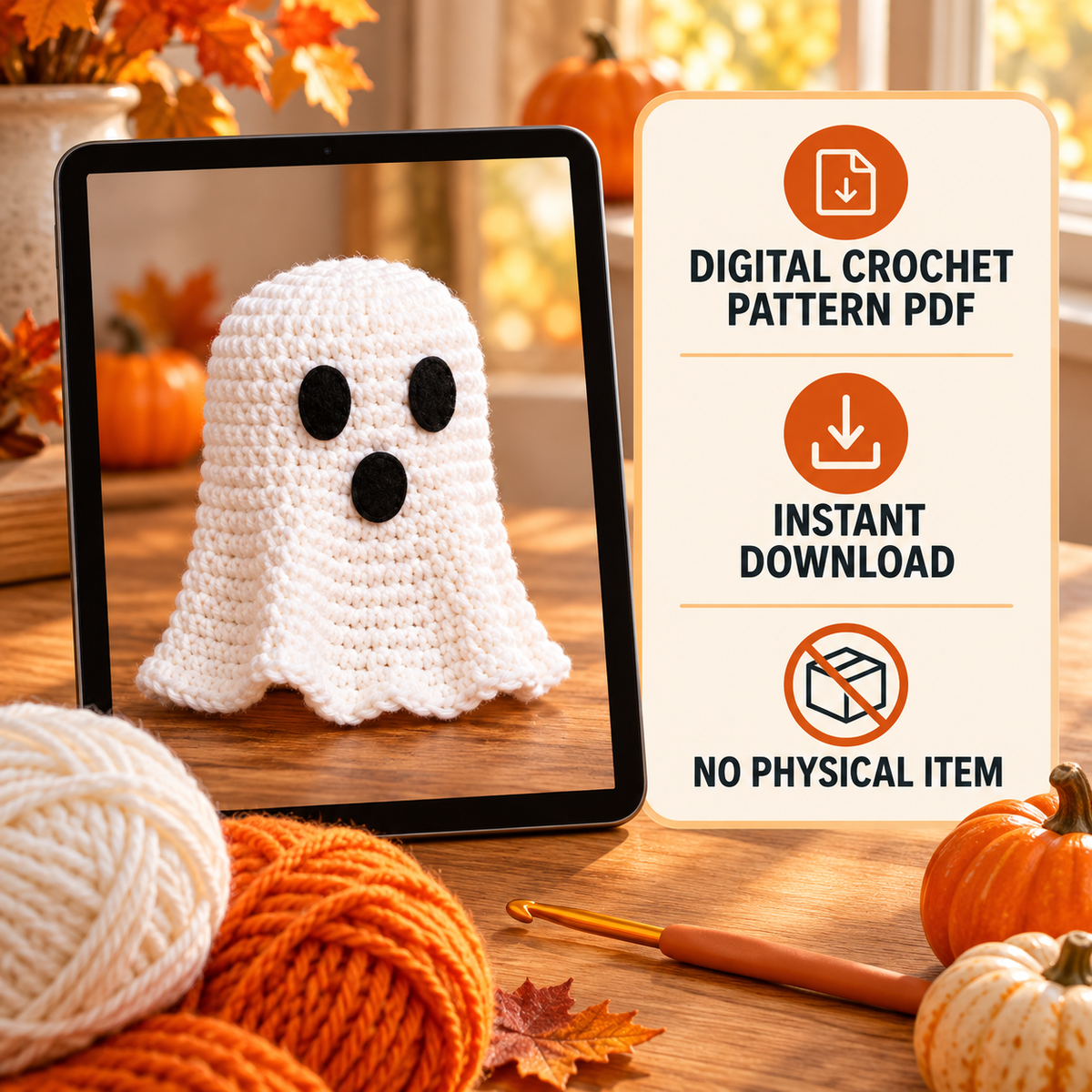 Surprise Halloween Ghost Crochet Pattern PDF | Funny Amigurumi Ghost with Removable Cover