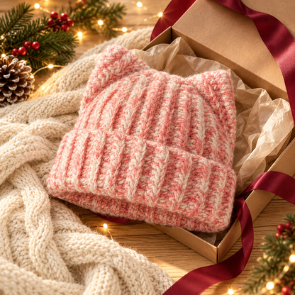 Cat Ear Crochet Hat Pattern PDF, Easy Plush Ribbed Beanie for Adults
