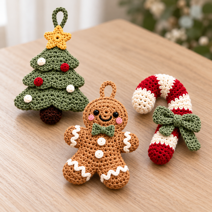 10 Christmas Crochet Ornament Patterns Bundle PDF – Holiday Tree Decor