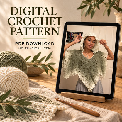 Crochet Leaf Poncho Pattern PDF, Whimsical Fall Poncho, Renaissance Faire Costume