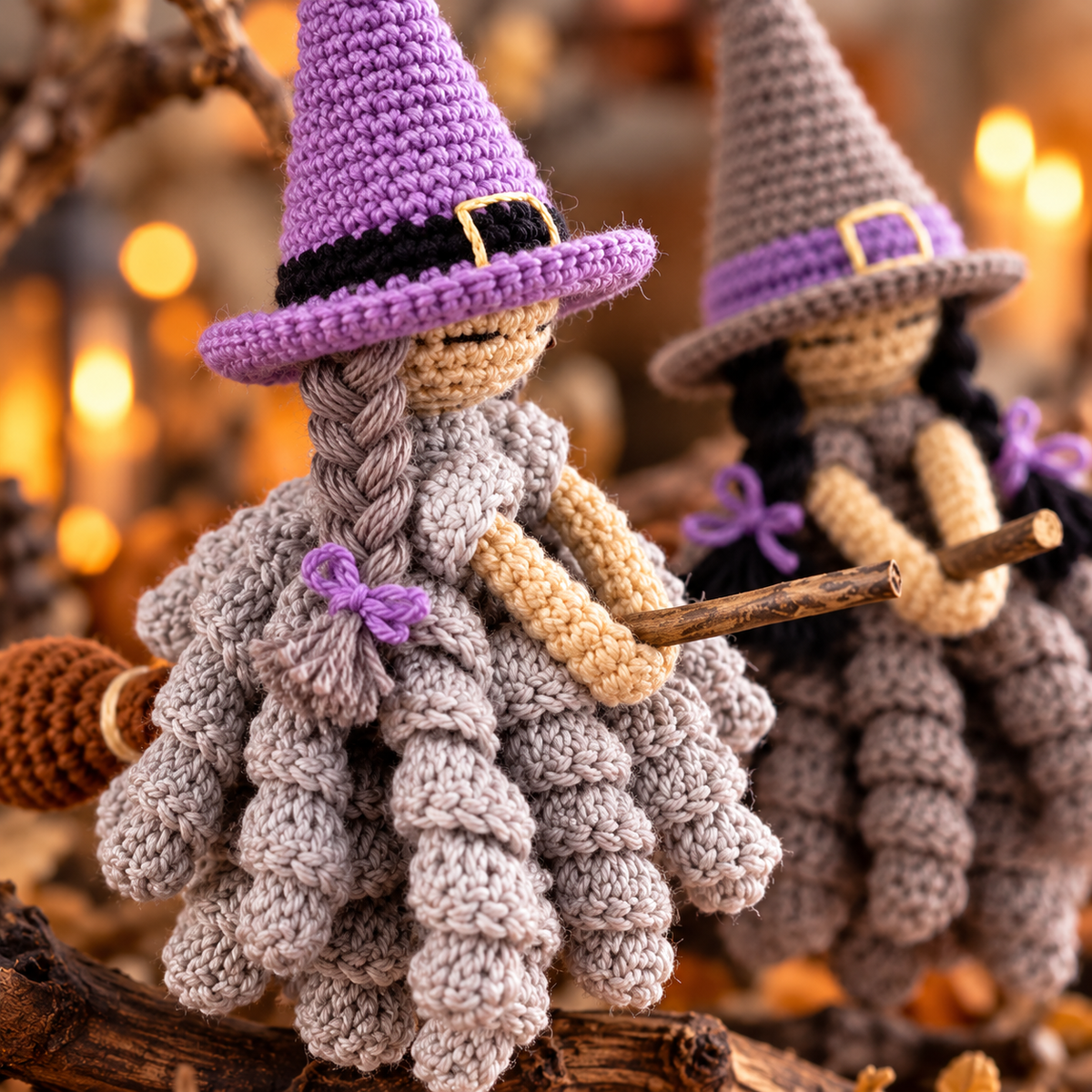 Flying Witch Crochet Pattern PDF – Halloween Hanging Witch Ornament