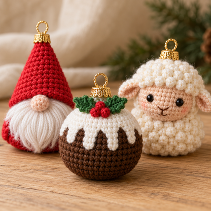 20 Christmas Ornament Crochet Patterns PDF – Beginner Amigurumi Baubles Bundle