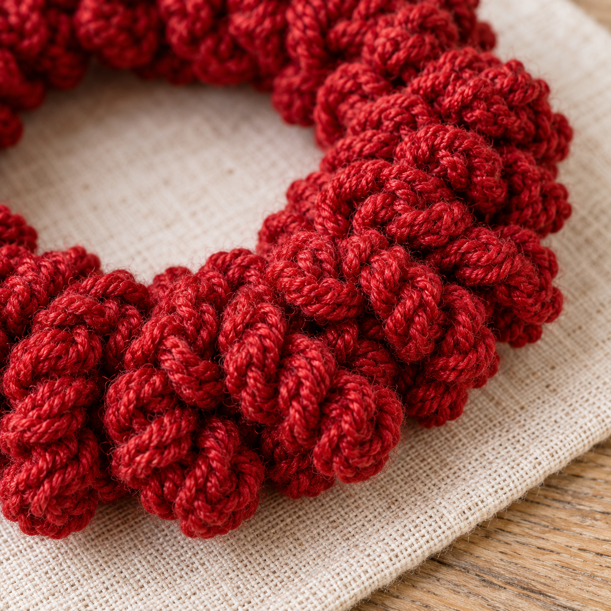 Curly Christmas Wreath Crochet Pattern PDF – Mini Tree Ornament