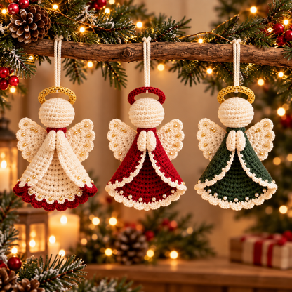 Christmas Angel Ornament Crochet Pattern PDF – Amigurumi Tree Decor