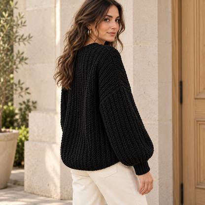 Oversized Crochet Sweater Pattern PDF – Beginner Textured Pullover