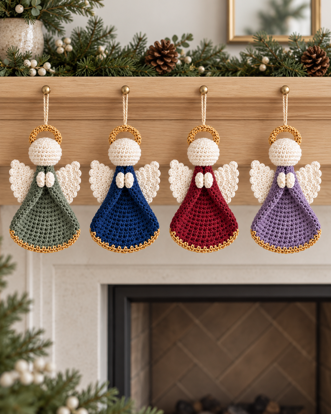 Crochet Christmas Angel Ornament Pattern PDF – Golden Halo Angel
