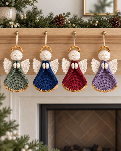 Crochet Christmas Angel Ornament Pattern PDF – Golden Halo Angel
