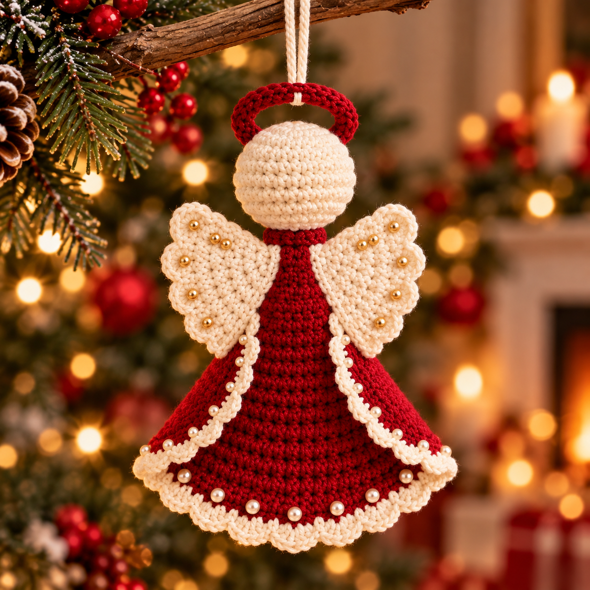 Christmas Angel Ornament Crochet Pattern PDF – Amigurumi Tree Decor
