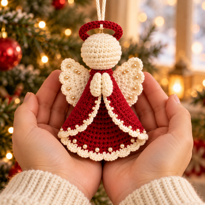 Christmas Angel Ornament Crochet Pattern PDF – Amigurumi Tree Decor