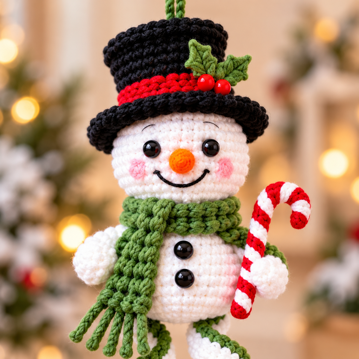 Crochet Snowman Ornament Pattern PDF – Christmas Spiral Leg Decorations