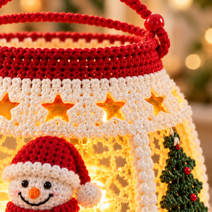 Christmas Snowman Lantern Crochet Pattern PDF – Light Up Holiday Decor