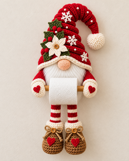 Christmas Gnome Toilet Paper Holder Crochet Pattern PDF
