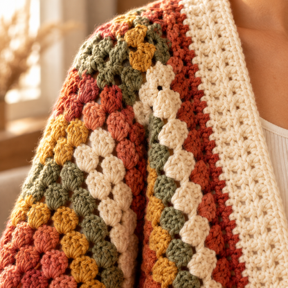 Granny Hexagon Cardigan Crochet Pattern PDF – Oversized Hexi Sweater