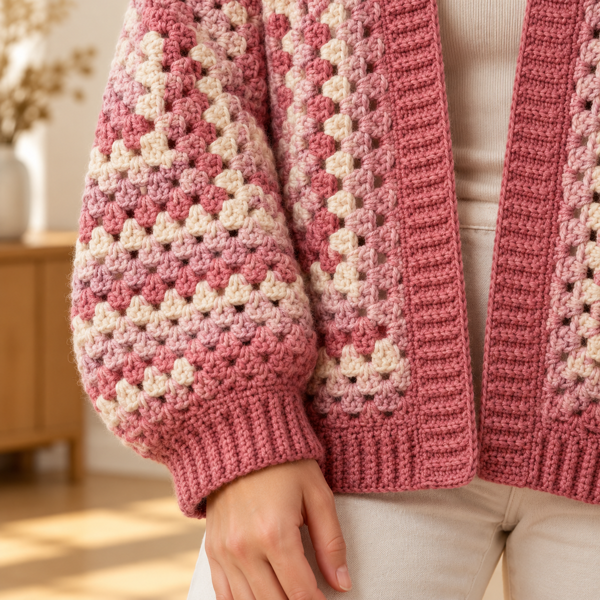 Easy Hexagon Cardigan Crochet Pattern PDF, Beginner Granny Hexi Sweater, XS–5XL