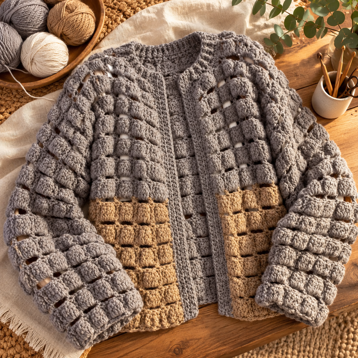 BRIK Granny Square Cardigan Crochet Pattern PDF – Women's Jacket S–XL