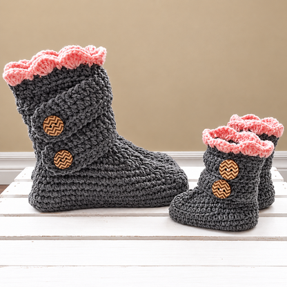 Crochet Slipper Boots Pattern PDF – Cozy Women's House Slippers