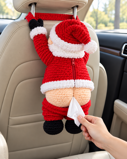 Funny Santa Tissue Holder Crochet Pattern PDF – Christmas Car Decor