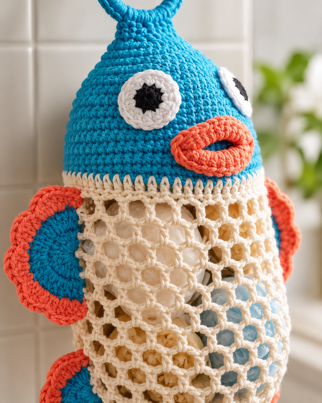 Animal Crochet Plastic Bag Holder Patterns PDF – Cow, Chicken, Fish & Raccoon