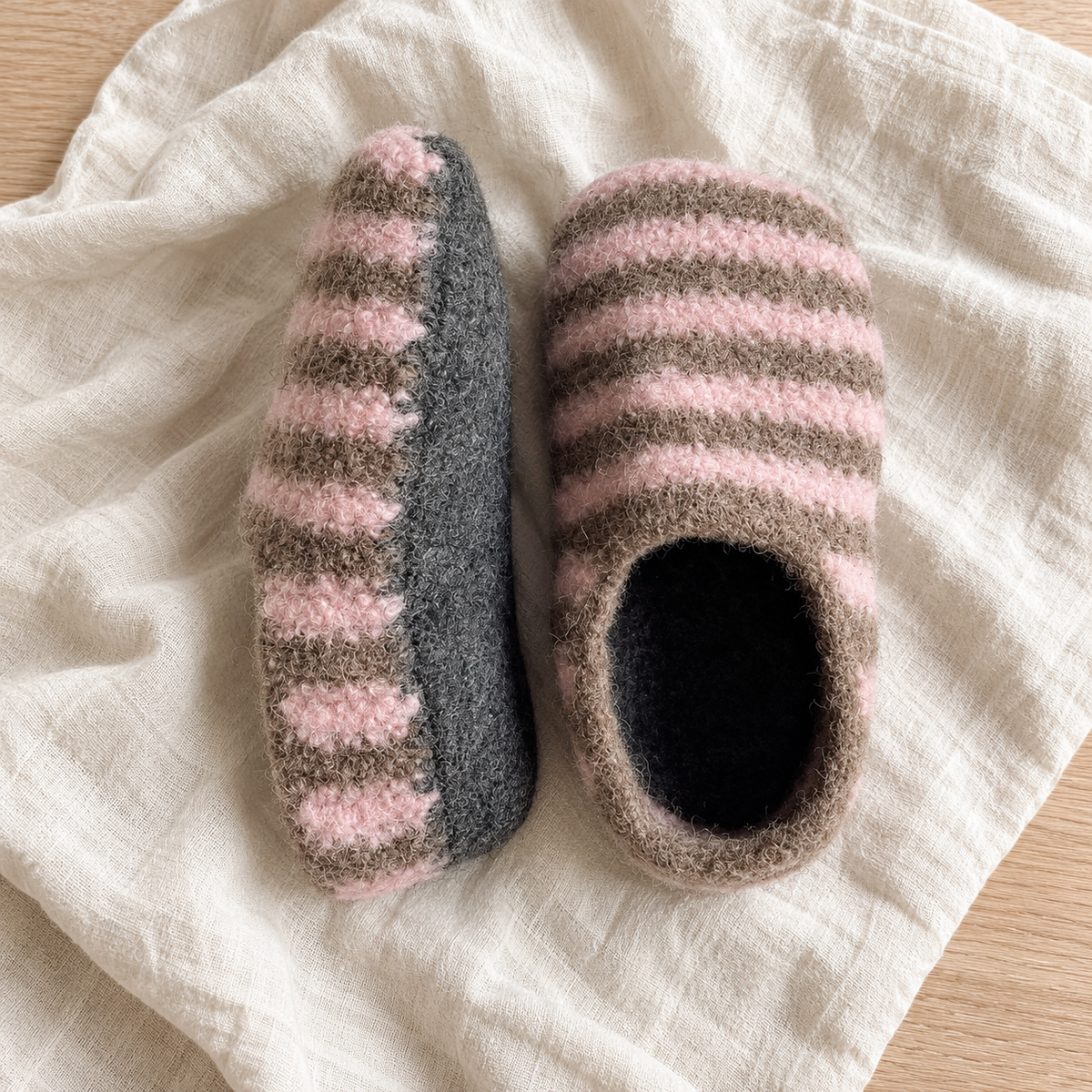 SoftFelt Crochet Slippers Pattern PDF – Cozy Felted Wool House Shoes